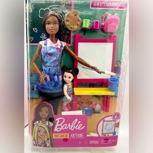 Barbie YOU CAN BE ANYTHING Art Teacher African American Doll (2019) New NRFB